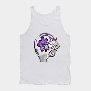 Flower Purple Shadow Silhouette Anime Style Collection No. 323 Tank Top